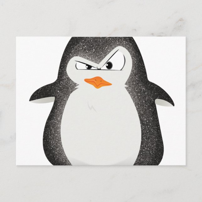 Arg Penguin Glitter Photo Print Vykort (Framsida)