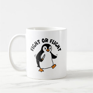 Arg Penguin Knivar Minimalist Black and White Kaffemugg