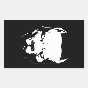 Arg Pitbull Hund Rektangulärt Klistermärke