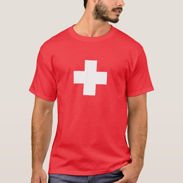 Arg plus för schweizare tee shirt (Framsida)