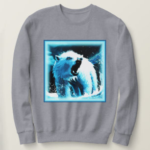 "Arg Polar Bear" Cute Painting. Köp nu Lång Ärmad Tröja