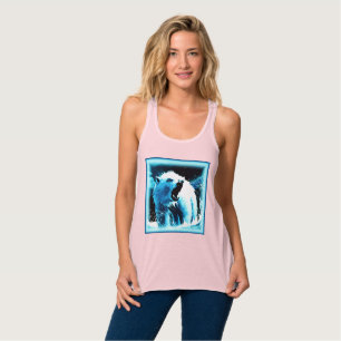 "Arg Polar Bear" Cute Painting. Köp nu Linne Med Racerback