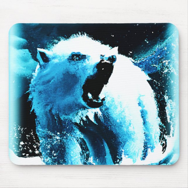 "Arg Polar Bear" Cute Painting. Köp nu Musmatta (Framsidan)