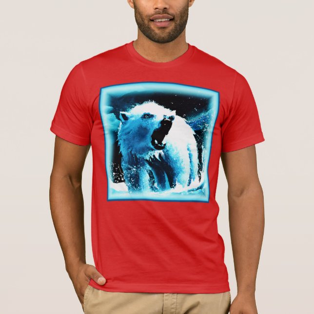 "Arg Polar Bear" Cute Painting. Köp nu T Shirt (Framsida)