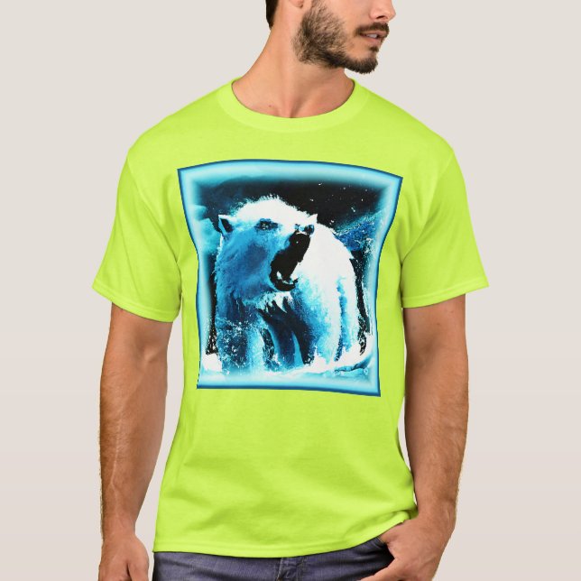 "Arg Polar Bear" Cute Painting. Köp nu T Shirt (Framsida)