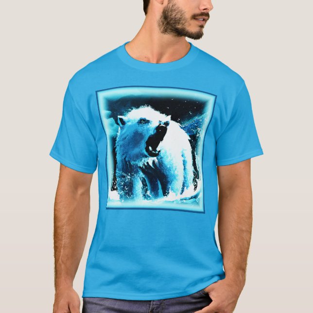"Arg Polar Bear" Cute Painting. Köp nu T Shirt (Framsida)