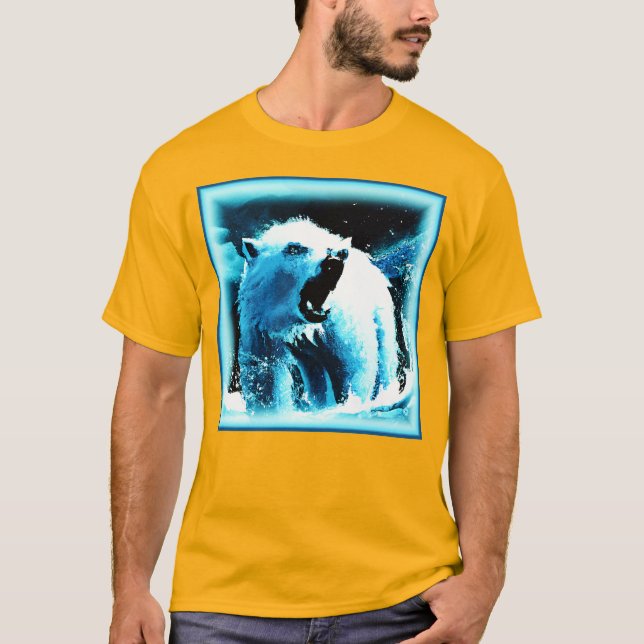 "Arg Polar Bear" Cute Painting. Köp nu T Shirt (Framsida)
