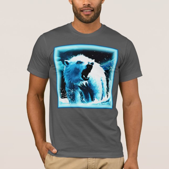 "Arg Polar Bear" Cute Painting. Köp nu T Shirt (Framsida)