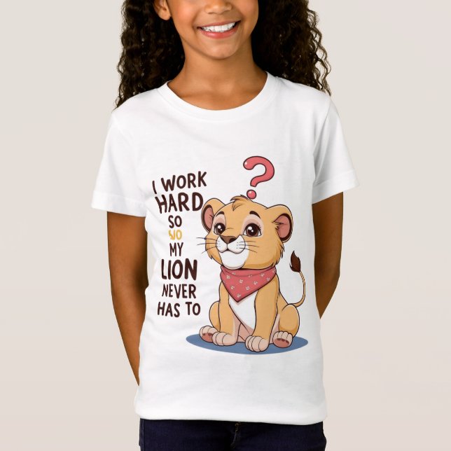 Arg Puff Lejon - Cute Tecknad Lejon Unge T-Shirt (Framsida)