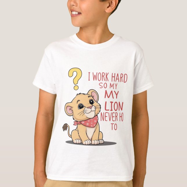 Arg Puff Lejon - Cute Tecknad Lejon Unge T-Shirt (Framsida)
