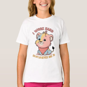Arg Puff Lejon - Cute Tecknad Lejon Unge T-Shirt