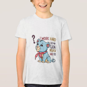Arg Puff Lejon - Cute Tecknad Lejon Unge T-Shirt