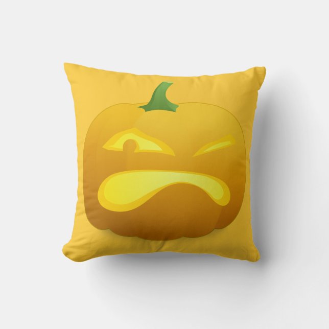 Arg Pumpkin Gult Dekorativ kudde (Framsida)