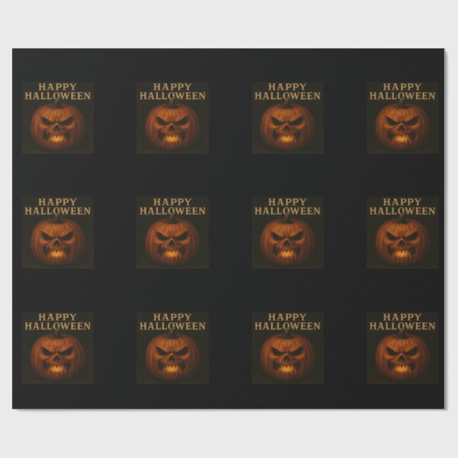 Arg Pumpkin Halloween Wrapping Papper Presentpapper (Platt)