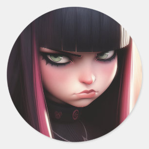 Arg Punk Rocker Girl Runt Klistermärke