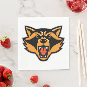 Arg Raccoon Ansikte Napkins Pappersservett