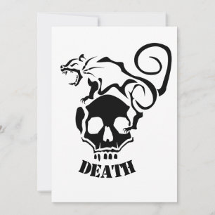 Arg Råtta på ett ondskefullt skull Julkort