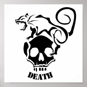 Arg Råtta på ett ondskefullt skull Poster