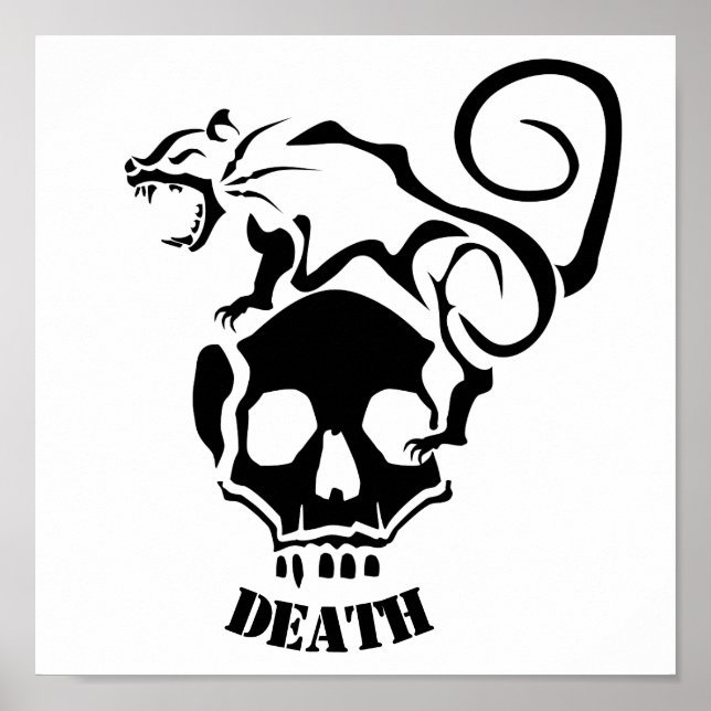 Arg Råtta på ett ondskefullt skull Poster (Framsidan)