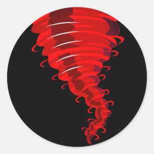 Arg Red Twister Tornado Stickers Runt Klistermärke