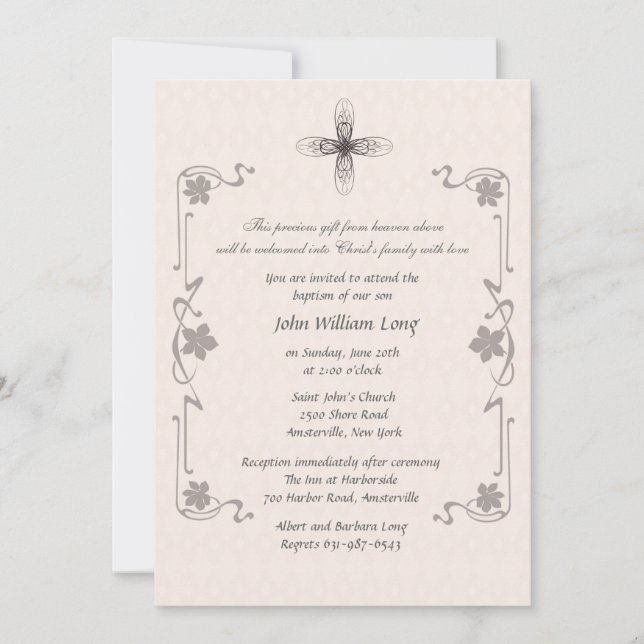 Arg religiös inbjudan för Finial (Framsida)