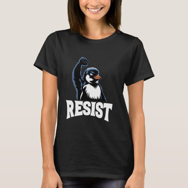 Arg Resistent Penguin Protest T Shirt (Framsida)