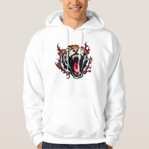 Arg Roaring Tiger Ansikte Hoodie