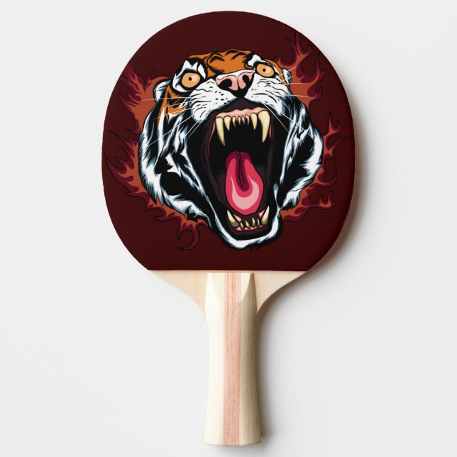 Arg Roaring Tiger Ansikte Pingisracket (Framsidan)
