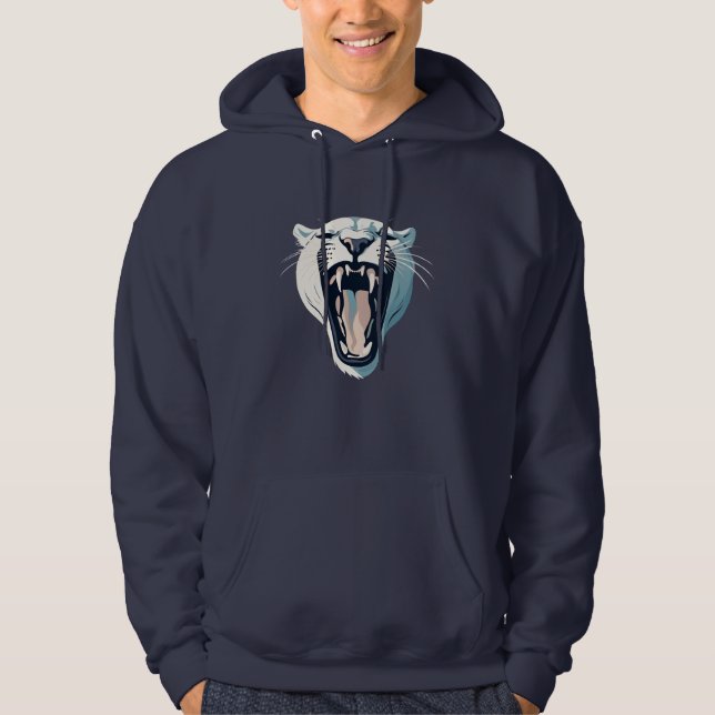 Arg Roing Tiger Ansikte Design Hoodie (Framsida)