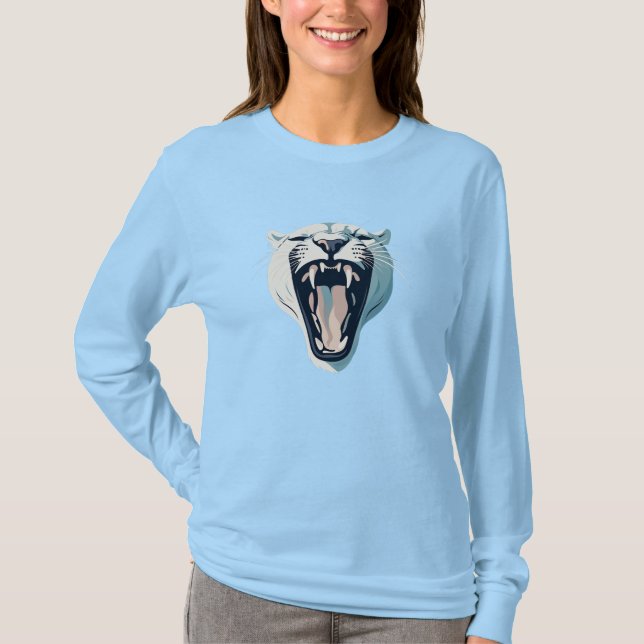 Arg Roing Tiger Ansikte Design T Shirt (Framsida)