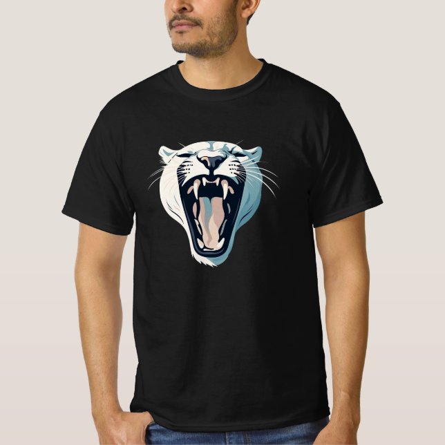 Arg Roing Tiger Ansikte Design T Shirt (Framsida)