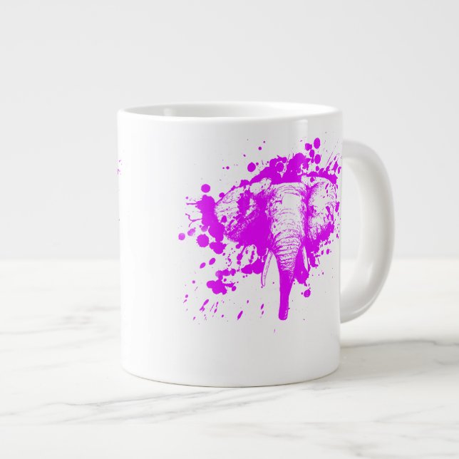 Arg Rosa Elephant Jumbo Mugg (Framsida höger)