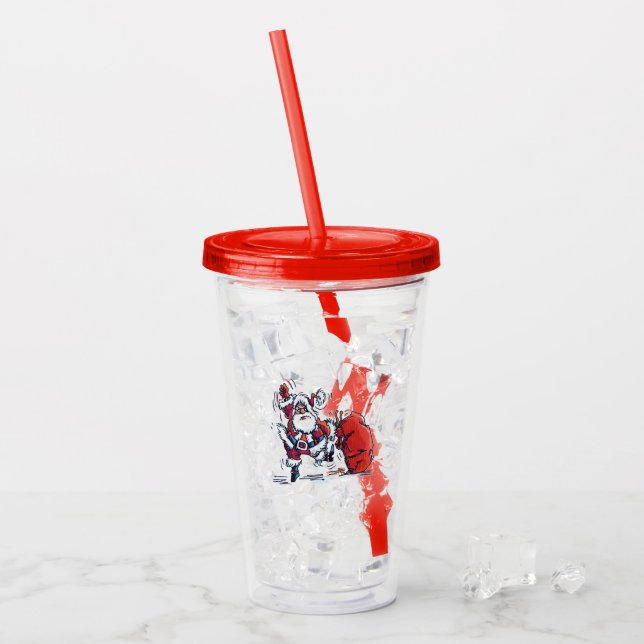 Arg Santa acrylic-tumlare Take Away Mugg (Framsida Ice)