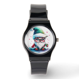 Arg Santa med Kopp i kaffe Armbandsur