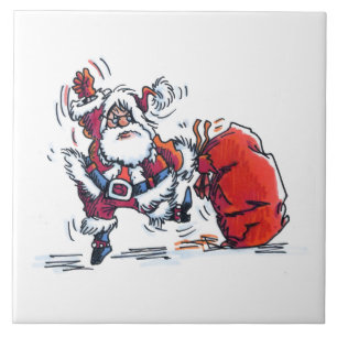 Arg Santa stor keramisk panel Kakelplatta
