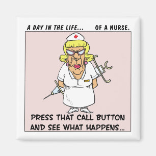 Arg Sjuksköterska hotar patienter med stort Nål Magnet