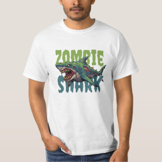 Arg, skrämmande illustration av Zombie-haj T Shirt