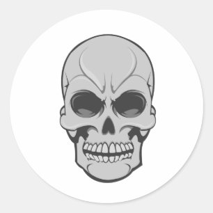 Arg Skull: Vektorbild: Runt Klistermärke