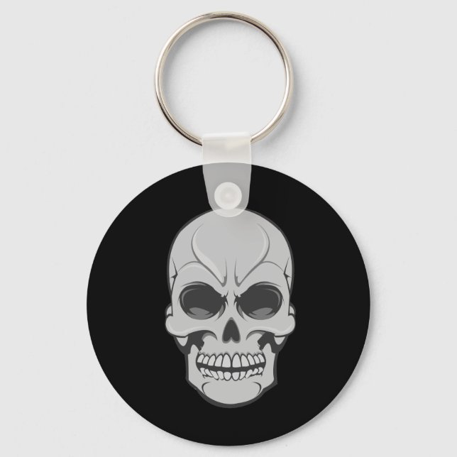Arg Skull: Vektorillustration: Nyckelkedja Nyckelring (Framsida)