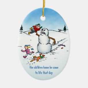 Arg Snögubbe Funny Helgdag Ornament