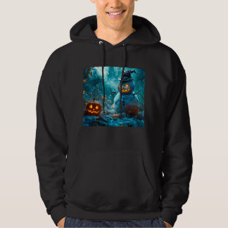 Arg Snögubbe Halloween Hoodie med Pumpkins