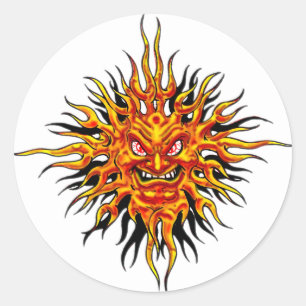 Arg Sol Sticker Runt Klistermärke