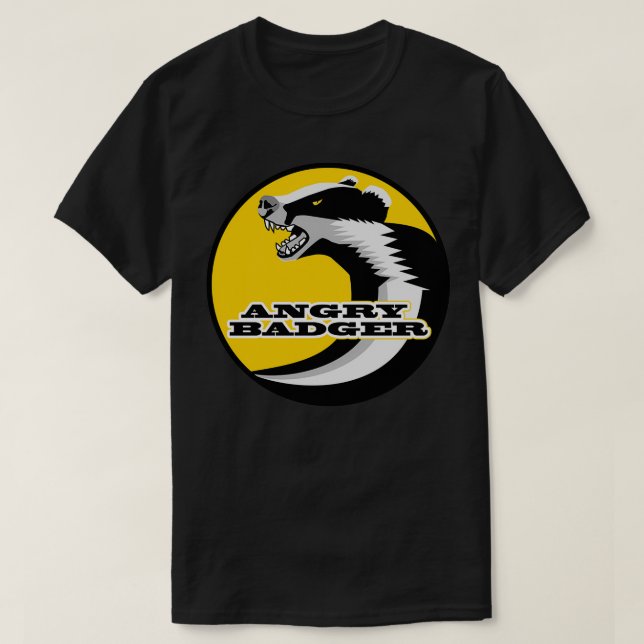 Arg större svart och vit Gult mot hunt T Shirt (Design framsida)