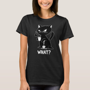 arg, svart kattkaffe med shovel Black Cat VAD T Shirt