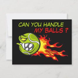 Arg Tennis Boll i Flames med Funny Quote Vykort