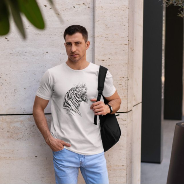Arg Tiger Head Hand plockade T Shirt (Skapare uppladdad)
