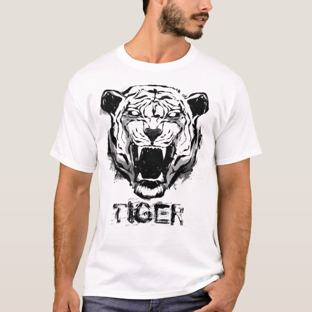 Arg Tiger Monochrome T Shirt (Framsida)