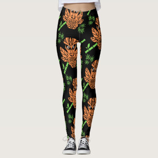 Arg Tiki Ansikte Skriv ut Leggings