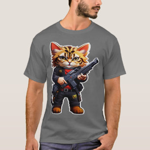 Arg Tiny Cat med Gun 1 T Shirt