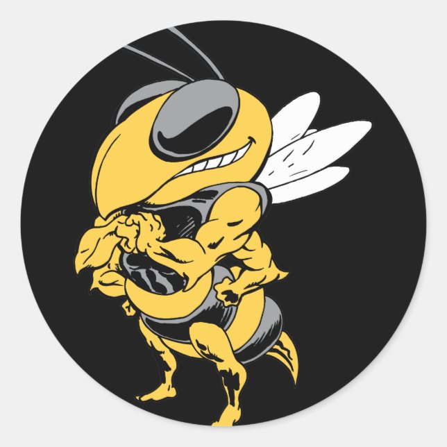 Arg Toppen Bee Runt Klistermärke (Framsida)